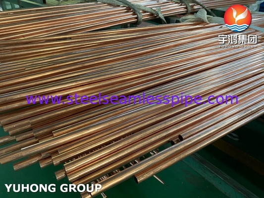 ASME SB111 C12200 ống thép đồng không may ống vây thấp cho máy trao đổi nhiệt