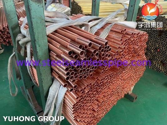 ASME SB111 C12200 ống thép đồng không may ống vây thấp cho máy trao đổi nhiệt