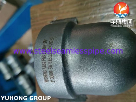 ASTM A182 F53 S32750 Thiết bị thép không gỉ siêu kép 90Deg Cổ tay B16.11 Ứng dụng hóa học