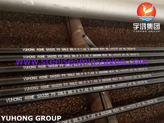 ASTM A335 P9 ống thép hợp kim Ferritic cho nhiệt độ cao 88.9MM X 7.62MM