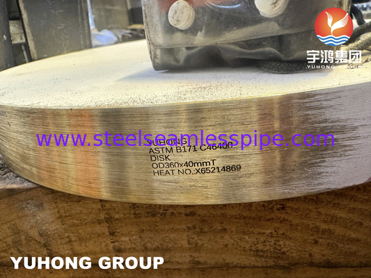 Đĩa đồng thau hải quân ASTM B171 C46400 Hợp kim đồng tấm cho thành phần khoan ống trao đổi nhiệt
