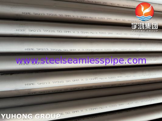 Ống trao đổi nhiệt liền mạch bằng thép không gỉ ASME SA213 TP316 (UNS S31600)