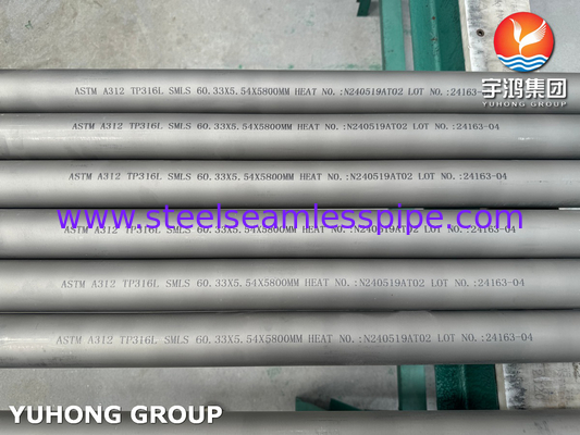 ASTM A312 TP316L (UNS S31603) Bụi không thô cho hóa dầu