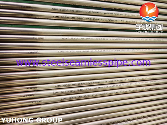 ASME SB338 UNS R50400 ống titan liền mạch cho máy ngưng tụ và máy trao đổi nhiệt