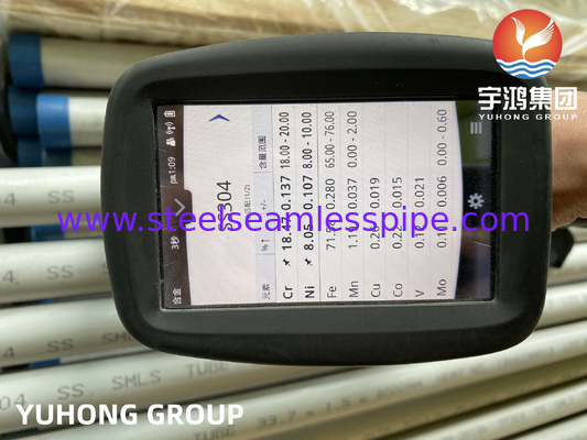 ASTM A213 TP304 Bụi không may bằng thép không gỉ cho máy trao đổi nhiệt và nồi hơi