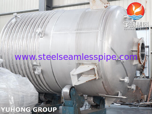 Bình phản ứng có vỏ bọc được chứng nhận ASME U Stamp bằng Thép Carbon SA516 Gr.70 với bộ khuấy để trộn