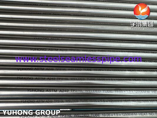 ASTM A249 TP316L ủ thép không gỉ hàn sáng lò sưởi cho tháp làm mát nước