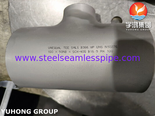 ASTM B366 C276 BW TEE bằng nhau và không bằng nhau Kháng ăn mòn cao Hastelloy C276 Butt Weld Pipe Fitting