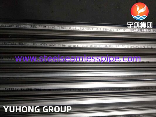 ASTM A270 TP304 Ống hàn thép không gỉ vệ sinh với kết thúc đánh bóng cơ khí và đánh bóng điện và thô ra tùy chỉnh