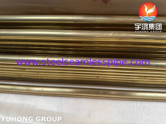 Vàng đồng hợp kim ống trao đổi nhiệt liền mạch ống ASTM B111 C44300 Arsenical Admiralty đồng