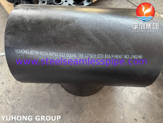 ASTM A234 WP11 CL2 Đồng hợp kim thép bằng Tee CrMo Đồng hợp kim thép Buttweld Pipe Fitting B16.9