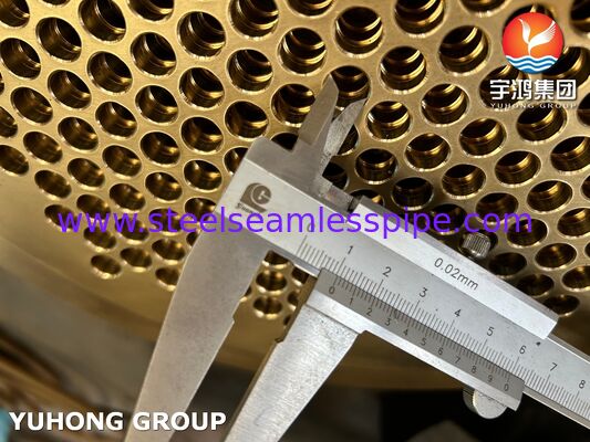 ASTM B171 C46400 Bảng ống đồng hải quân cho nước biển và máy làm mát biển - Cấu thể trao đổi nhiệt hợp kim đồng đồng được chế biến chính xác