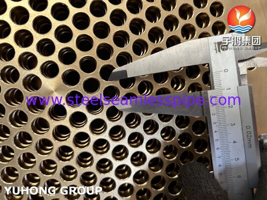 ASTM B171 C46400 Bảng ống đồng hải quân cho nước biển và máy làm mát biển - Cấu thể trao đổi nhiệt hợp kim đồng đồng được chế biến chính xác
