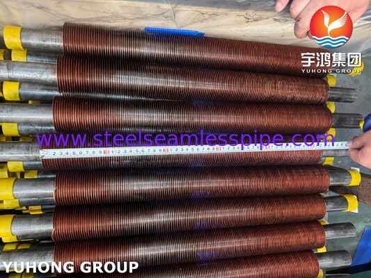 Ống có vây nhúng ASTM A106 Gr.B có vây đồng CU-T2 cho máy làm mát không khí