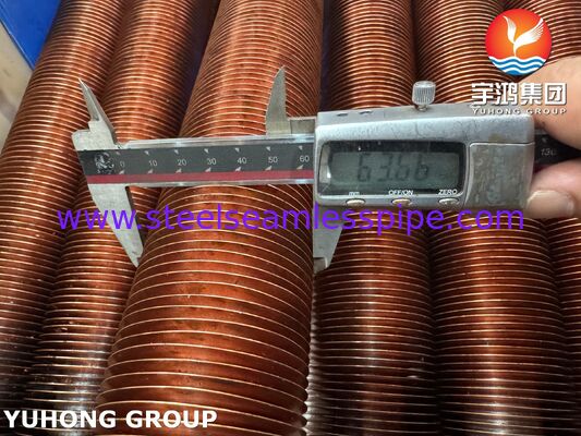 Ống có vây nhúng ASTM A106 Gr.B có vây đồng CU-T2 cho máy làm mát không khí