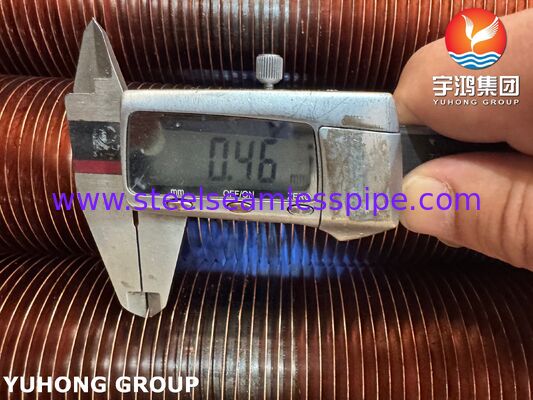 Ống có vây nhúng ASTM A106 Gr.B có vây đồng CU-T2 cho máy làm mát không khí