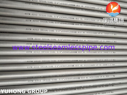 ASTM A312 TP316L / UNS S31603 / EN 1.4404 Stainless Steel Seamless Pipe for Industry