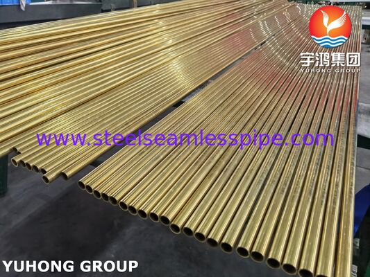 Vàng hợp kim ống liền mạch ASTM B111 C44300 C70600 C71500 C68700 C71640 Máy làm mát không khí Máy tản nhiệt Máy ngưng tụ Ứng dụng