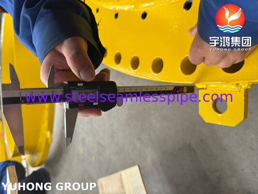 ASME SA516 Gr.70 Carbon Steel Shell Flange Ring với OD ~1939mm × ID ~1568mm × THK 97mm và lỗ cuộn chính xác cho bộ trao đổi nhiệt