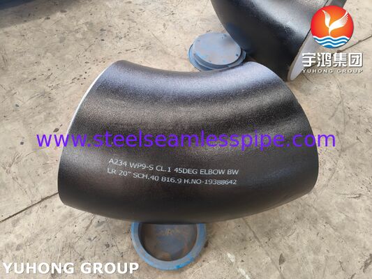 ASTM A234 WP9 CL.1 Cánh tay thép hợp kim cho hệ thống nồi hơi và đường ống nhiệt độ cao