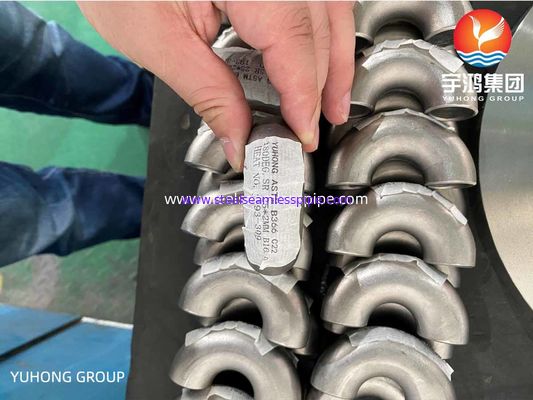 Phụ kiện ống thép hợp kim, ASTM B366 Hastelloy C22 / 2.4602 180 độ khuỷu tay