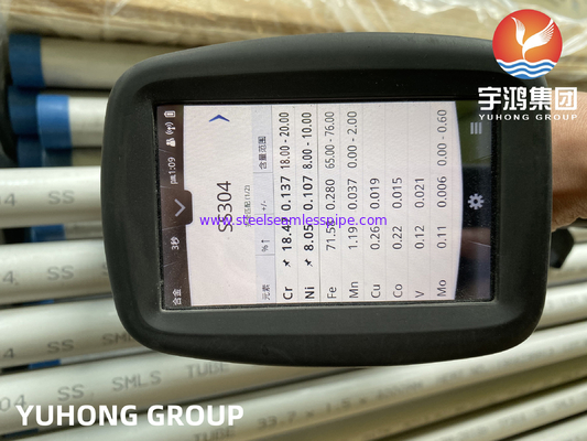 ASTM A213 TP304 /TP304L ống không may thép không gỉ cho máy trao đổi nhiệt