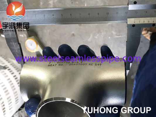 ASTM A815 S32750 Thép không gỉ Super Duplex Tê đều có khả năng phục vụ Clo Phụ kiện hàn đối đầu