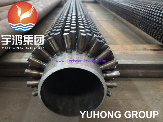 A335 P11 Sắt hợp kim thép đệm ống có vây hàn đầu đinh cho máy sưởi đốt