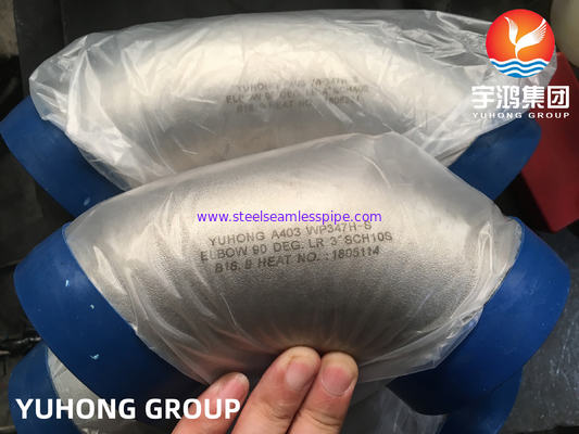 ASTM A403 WP347H 90 độ khuỷu tay thép không gỉ Buttweld Fitting ASME B16.9
