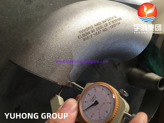 ASTM A403 WP347H 90 độ khuỷu tay thép không gỉ Buttweld Fitting ASME B16.9