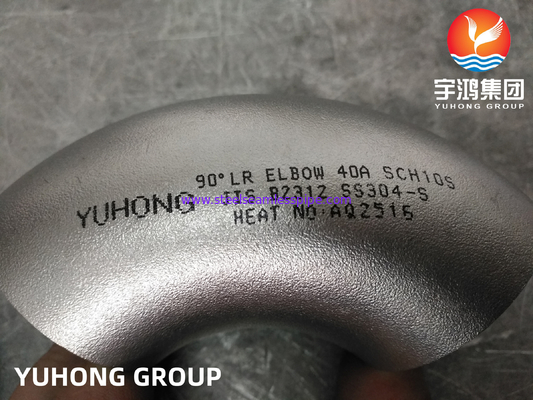 JIS B2312 SUS 304 khuỷu tay Thép không gỉ tiêu chuẩn Nhật Bản