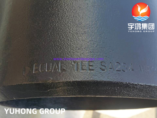 ASTM A234 WP11 Equal Tee, Carbon Steel Butt-Weld Fitting, Black Paint Rust Proof Surface
