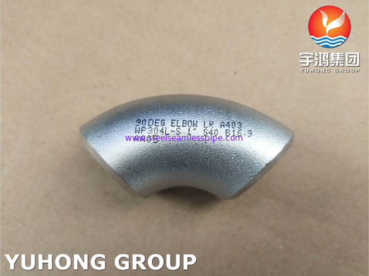 ASTM A403 WP304L Khuỷu tay thép không gỉ Buttweld Fitting ASME B 16.9