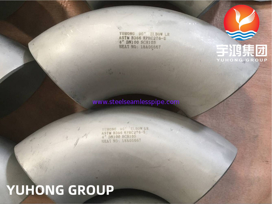 ASTM B366 UNS N10276 / Hastelloy C276 Khuỷu tay bằng thép Hastelloy Lắp mông