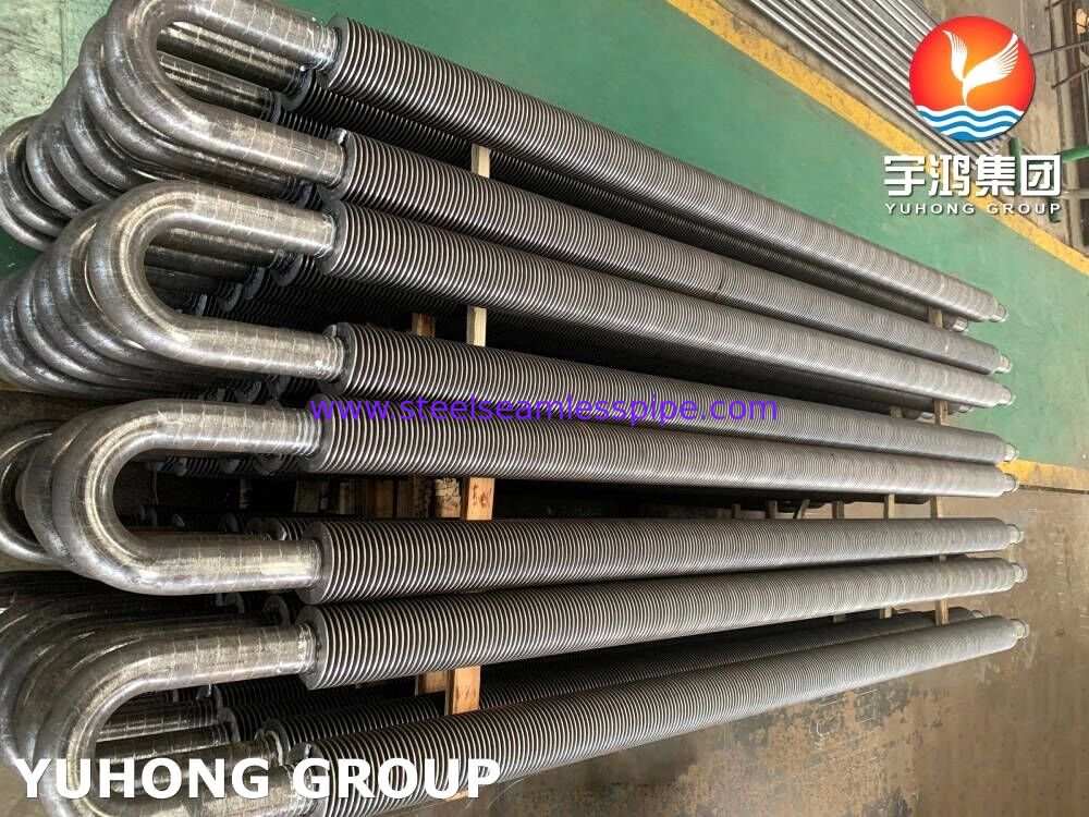 Carbon Steel U Bend Solid Fined Tube, High Frequency Welded Fin With A106 Gr.B Pipe được sử dụng trong Economizer