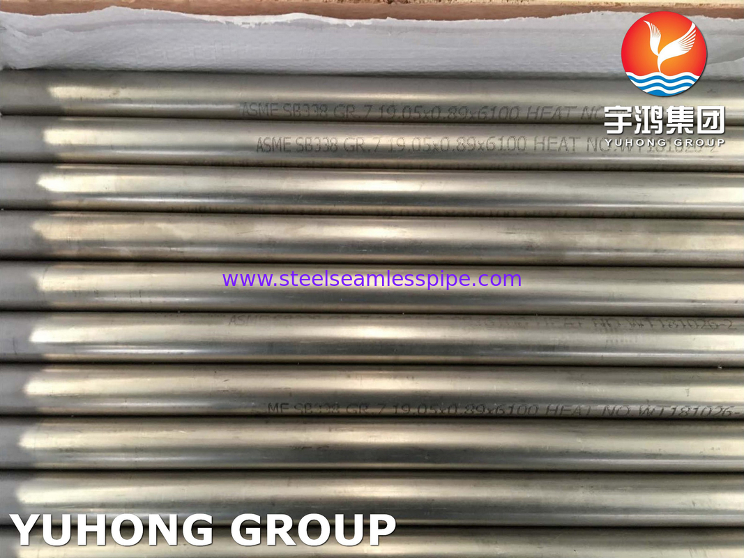 ASTM B338 Gr7 Ống hợp kim titan liền mạch và hàn cho bộ trao đổi nhiệt ngưng tụ