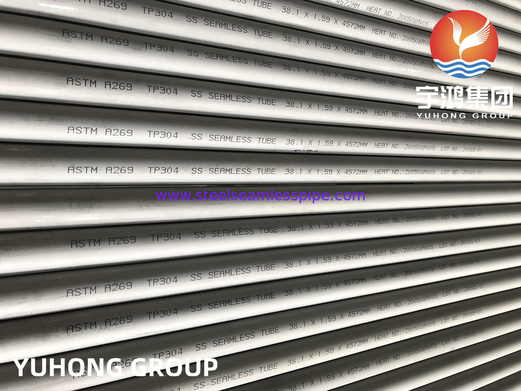 Bụi trao đổi nhiệt, ASTM A269 TP304, 1.4301 Bụi không may thép không gỉ cho máy sưởi