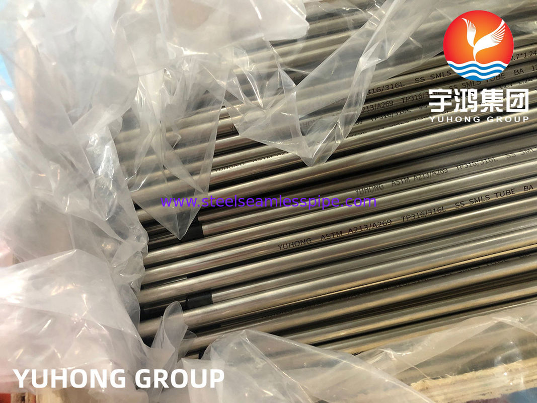 Thép không gỉ ống nhựa nhựa A213 / A269 TP304 / TP316 19.05 * 1.24 * 6000MM