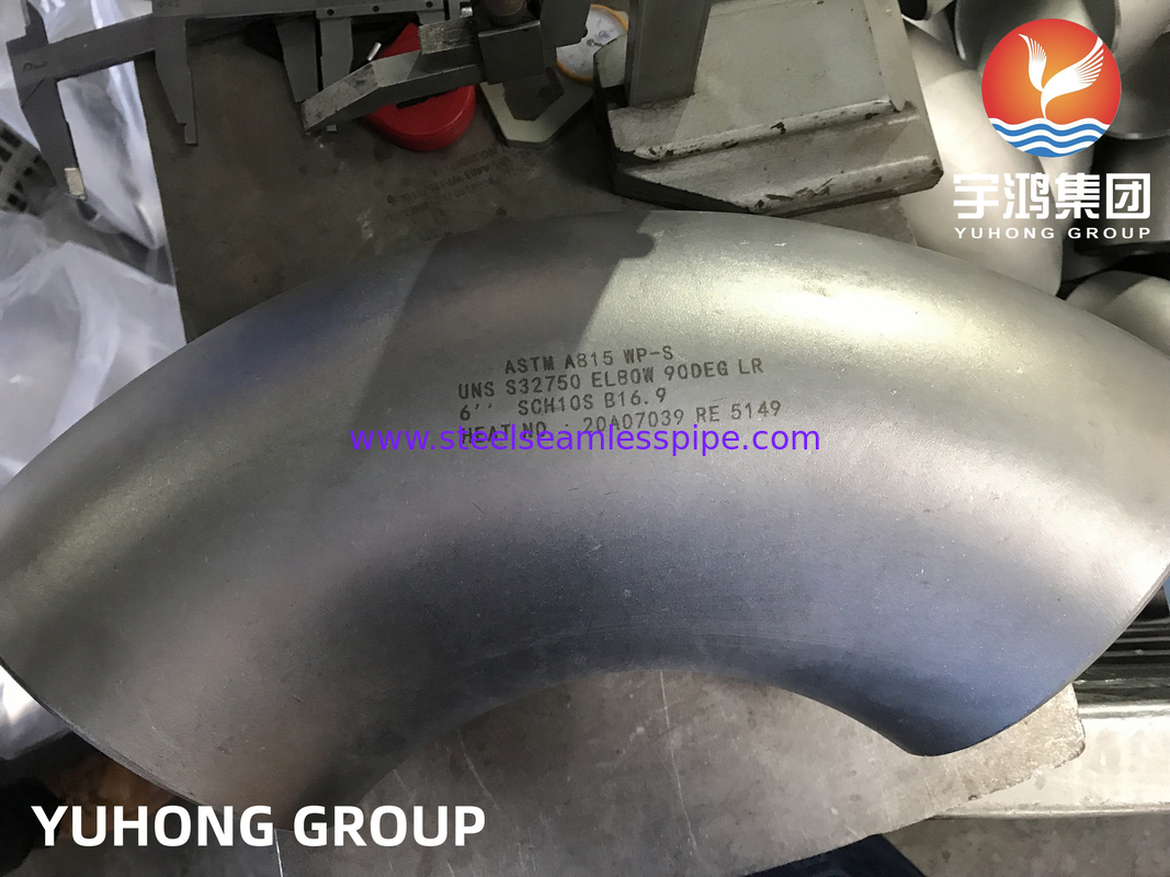 Phụ kiện ống thép siêu kép Khuỷu tay 90 độ ASTM A815 UNS S31803 Chi nhánh dầu khí