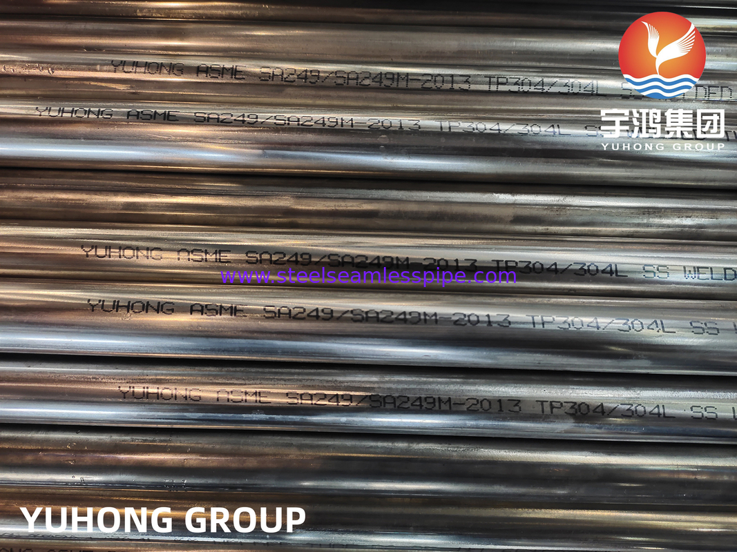 ASME SA249 TP304/304L 1.4301/1.4307 Thép không gỉ ống hàn lò sưởi sáng
