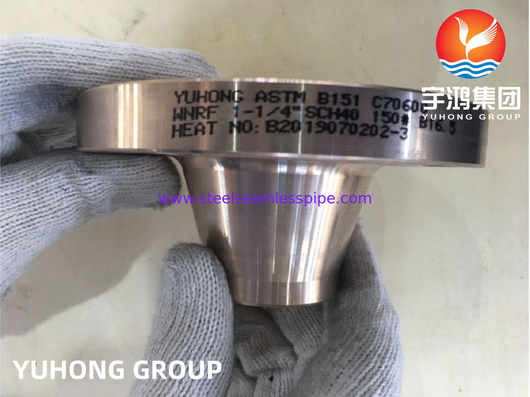 ASTM B151 C70600 1-1/4&quot; SCH40 #150 WN Vàng Nickel Vàng ASME B16.5