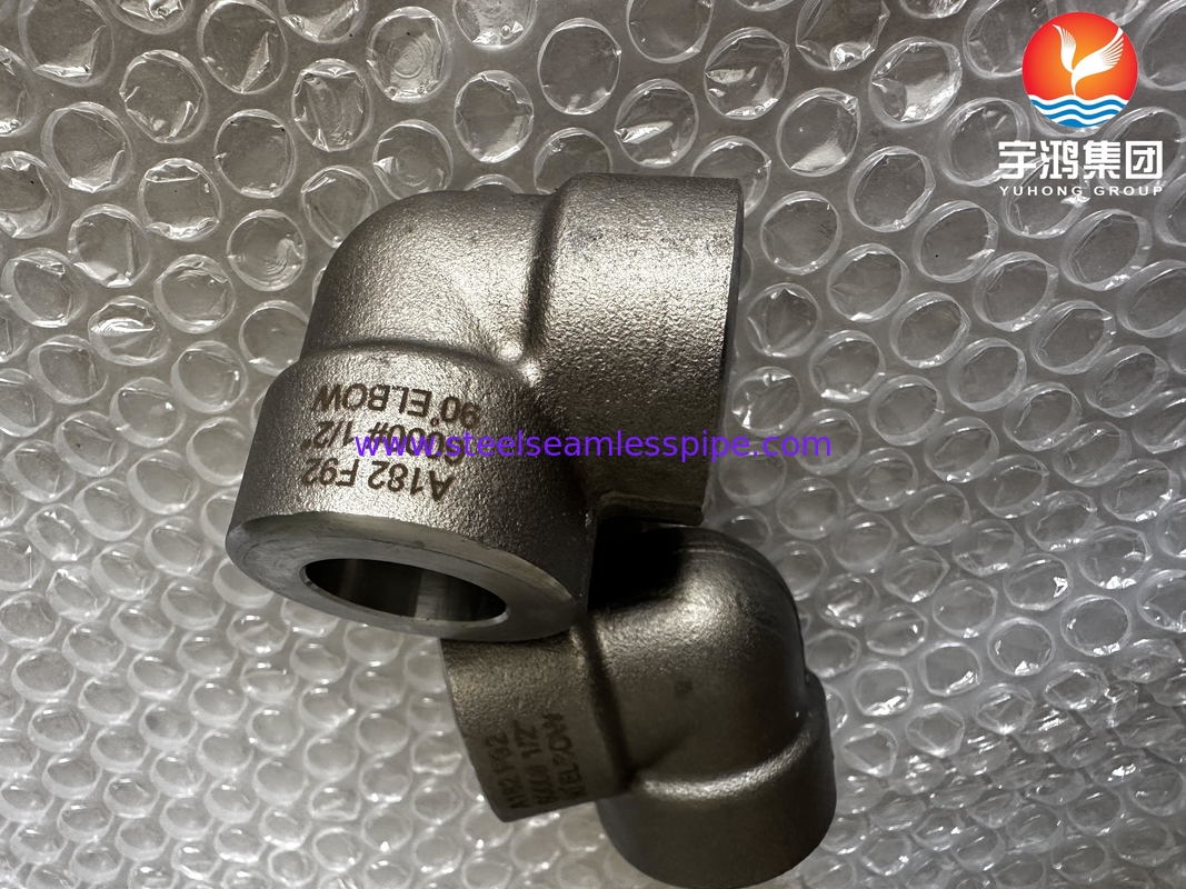ASTM A182 F92 1/2 Inch 90° Cổ tay # 6000 ASME B16.11 SW cho nhà máy điện