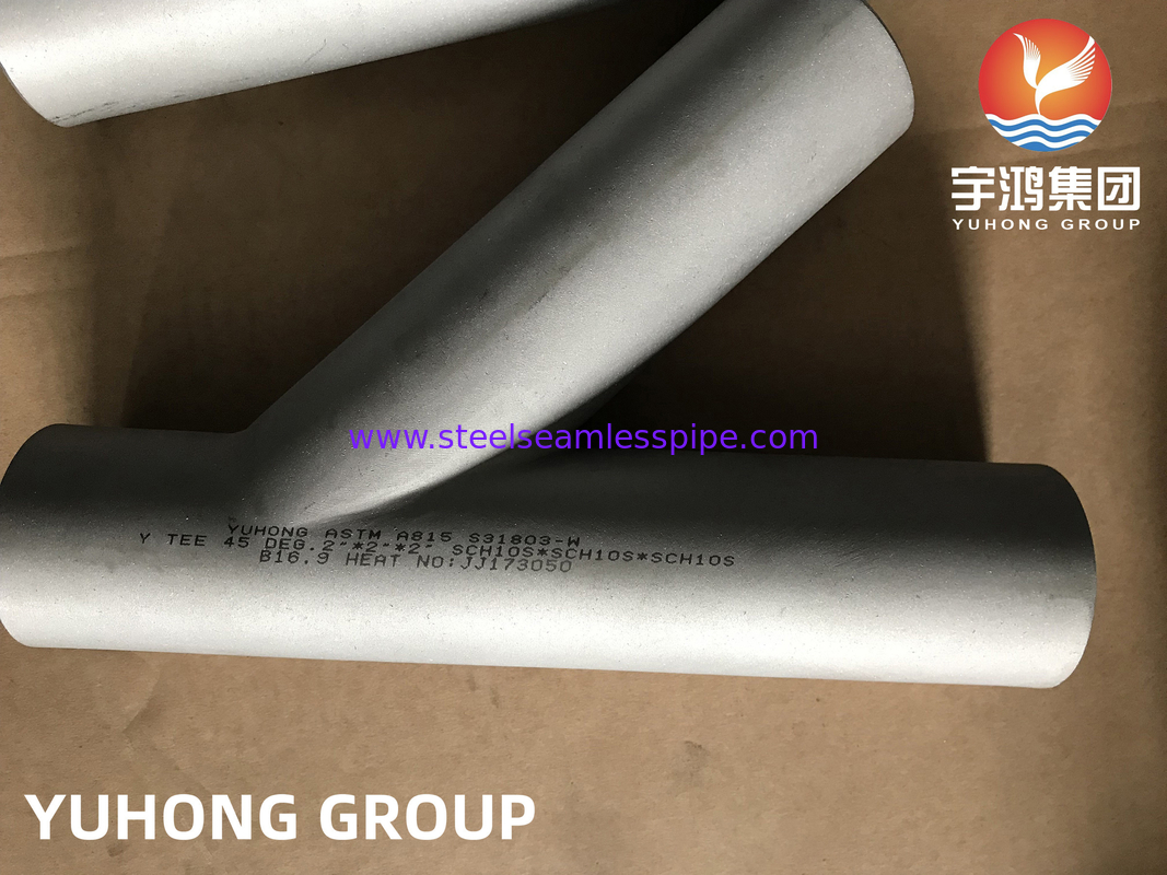 ASTM A815 UNS S31803 Bộ kết nối ống thép kép 45 độ Y