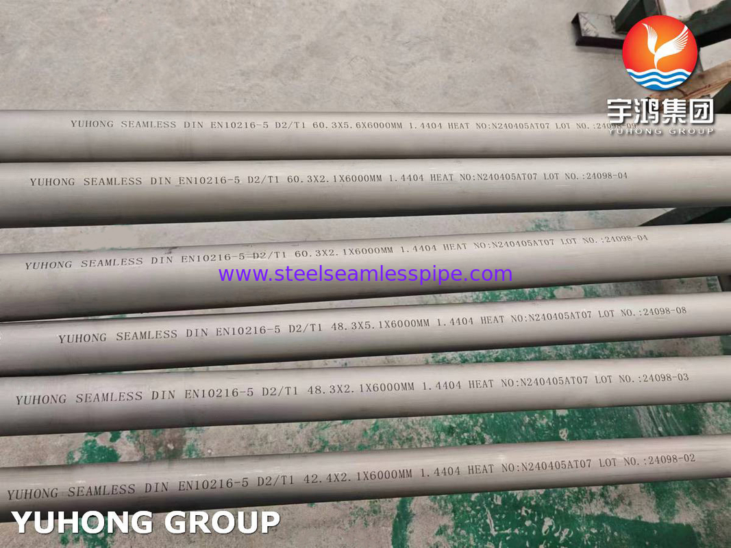 DIN EN10216-5 1.4404 D2 T1 D4 T3 ống ống không thô