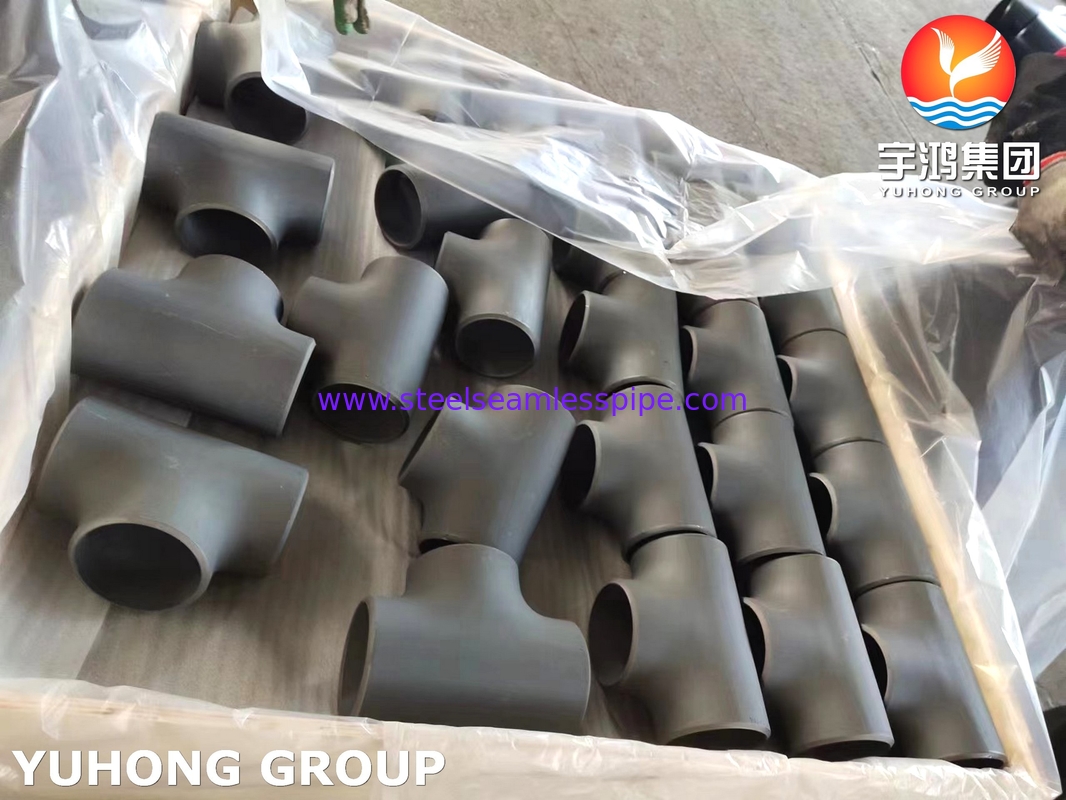 ASTM A234 WP11 Equal Tee, Carbon Steel Butt-Weld Fitting, Black Paint Rust Proof Surface