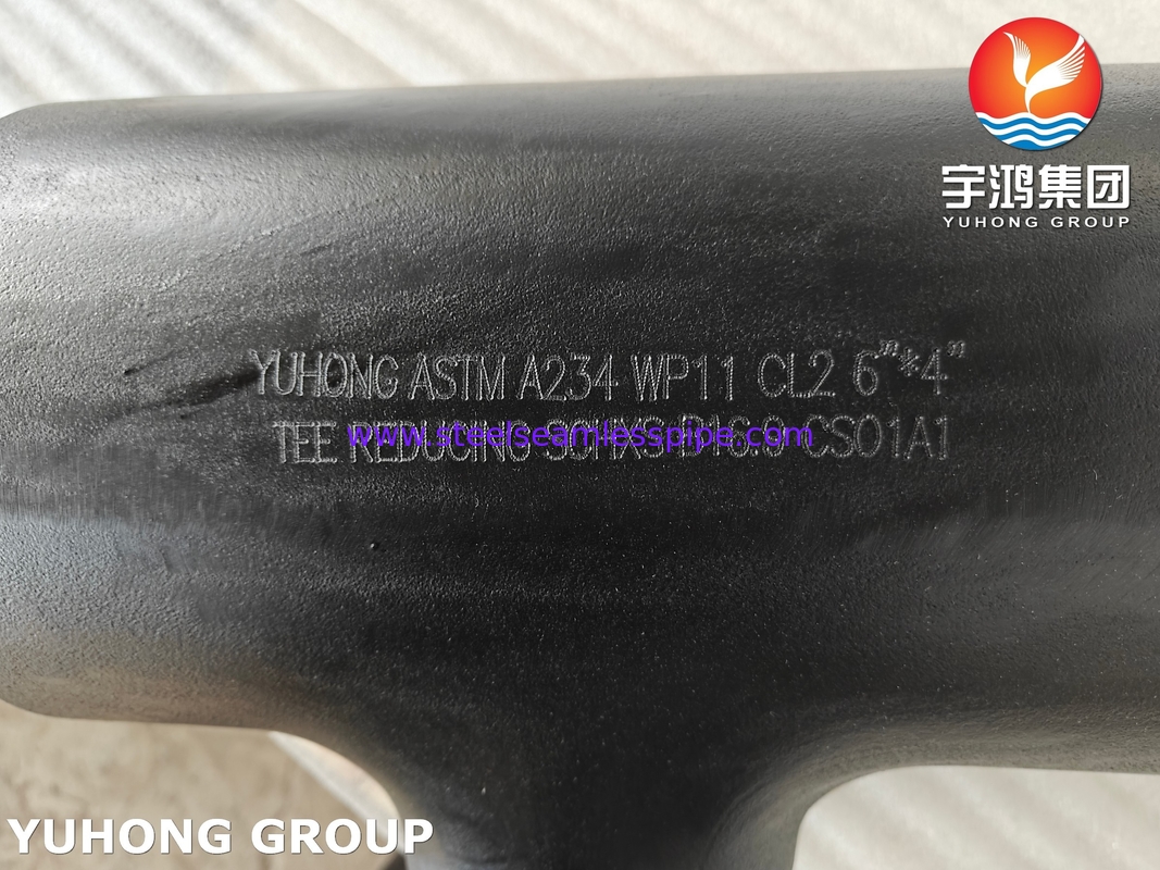 ASTM A234 WP11 CL2 Đồng hợp kim thép giảm Tee ASME B16.9 Buttweld Pipe Fittings