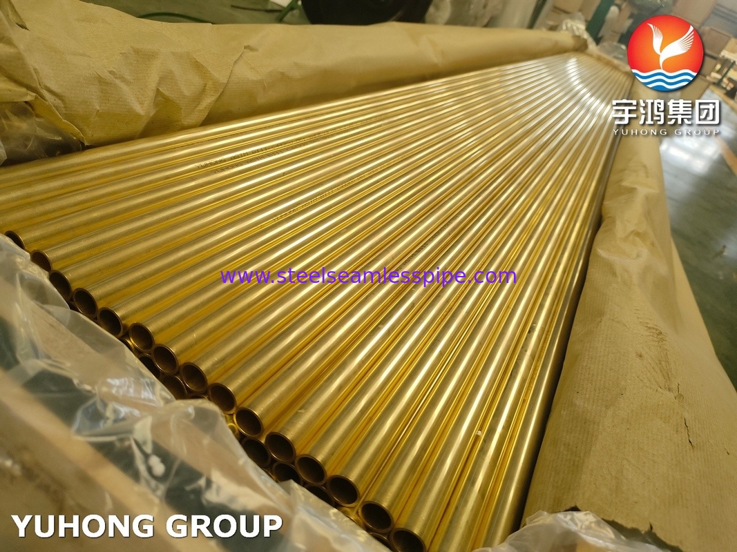 Ống đồng Bộ hải quân Ống nước bằng đồng Ống hợp kim đồng Tu B111 C44300 19.05MM*2.11MM*7315MM Bộ trao đổi nhiệt O61,ET/HT