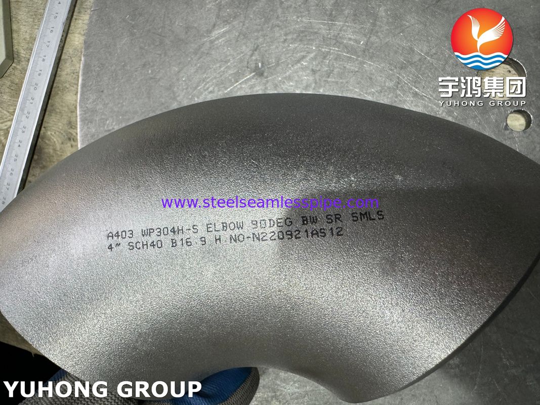 Cút thép không gỉ ASTM A403 WP304H, loại ngắn, hàn đối đầu, không mối nối B16.9