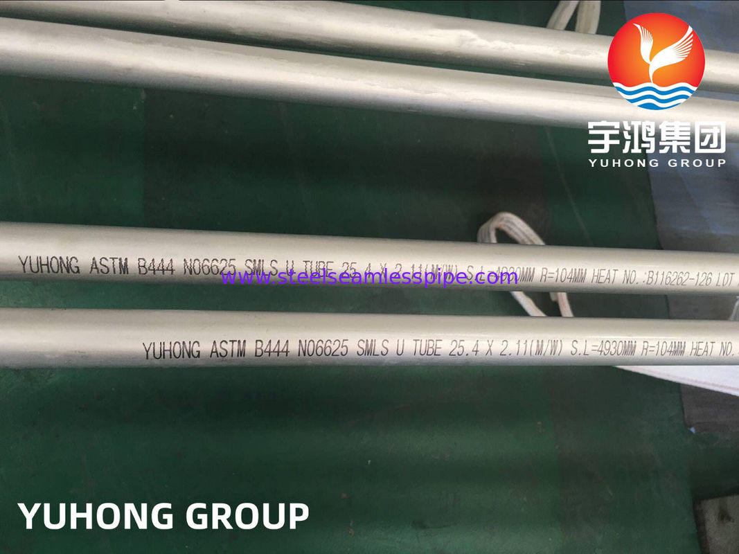 Ống uốn chữ U ASTM B444 Hợp kim 625 Kích thước tùy chỉnh cho hệ thống ngưng tụ Dầu khí ngoài khơi