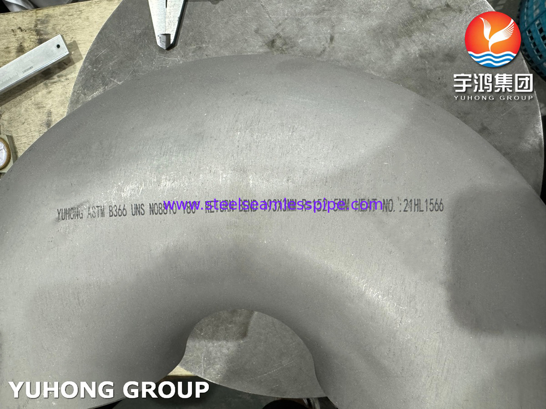ASTM B366 N08810 hợp kim niken 180 ° Quay trở lại để lắp ống nhiệt độ cao